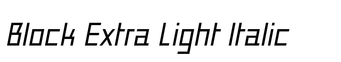 Block Extra Light Italic
